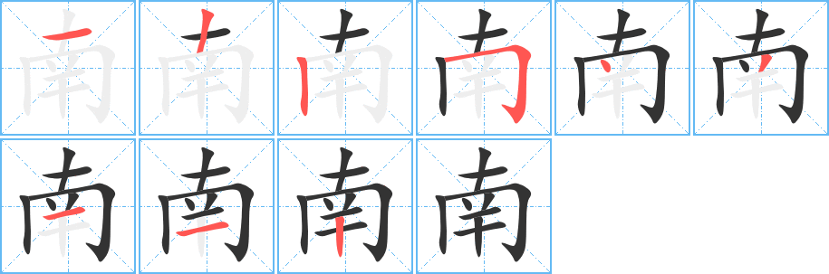 南的笔顺