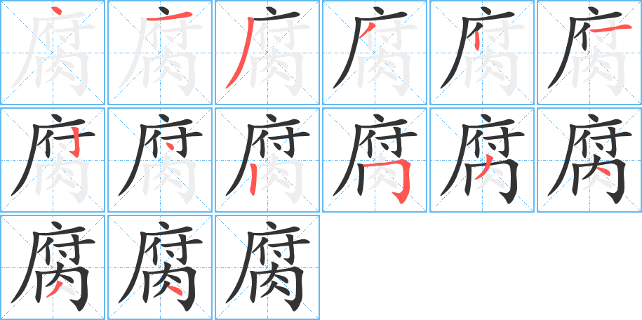 腐的笔顺