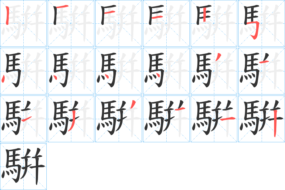 騈的笔顺