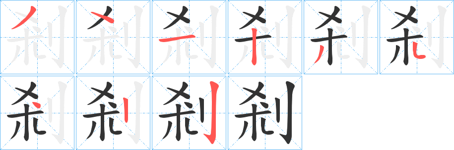 剎的笔顺