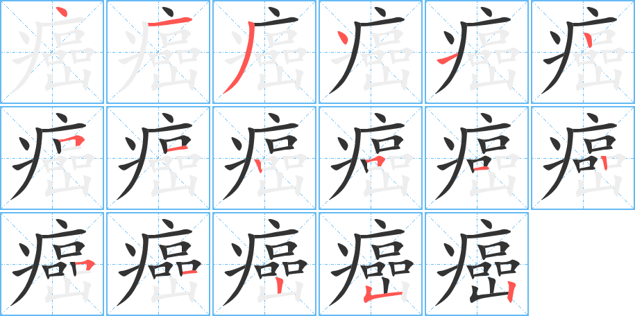 癌的笔顺