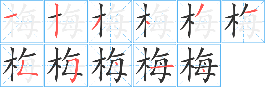 梅的笔顺