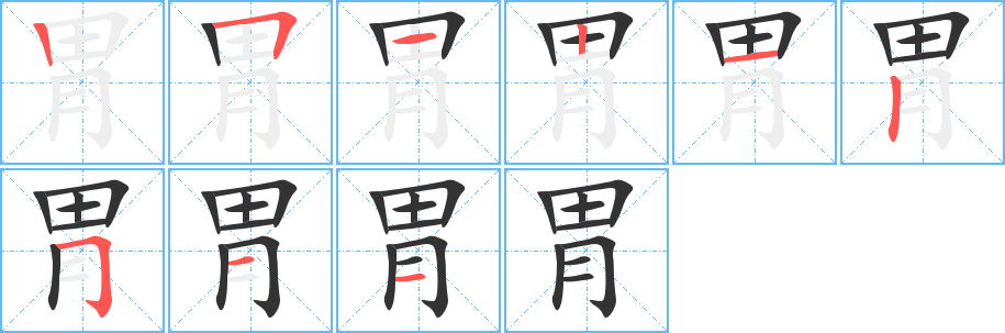 胃的笔顺