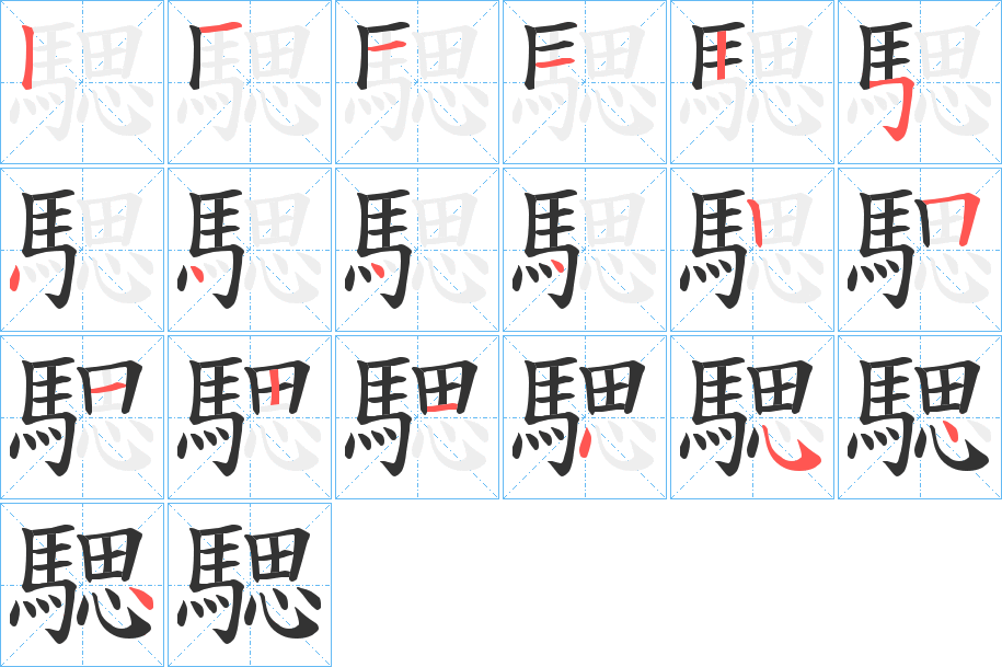 騦的笔顺
