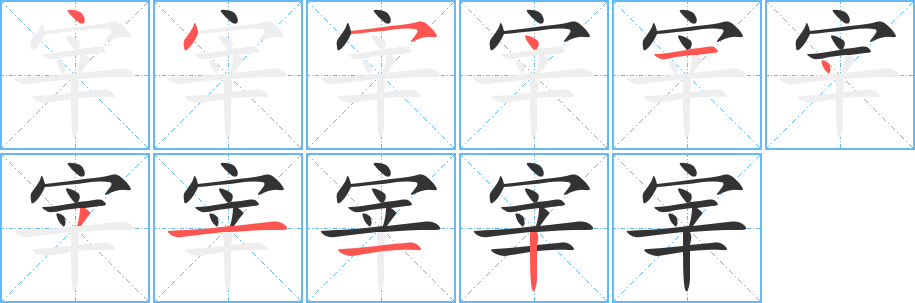 宰的笔顺