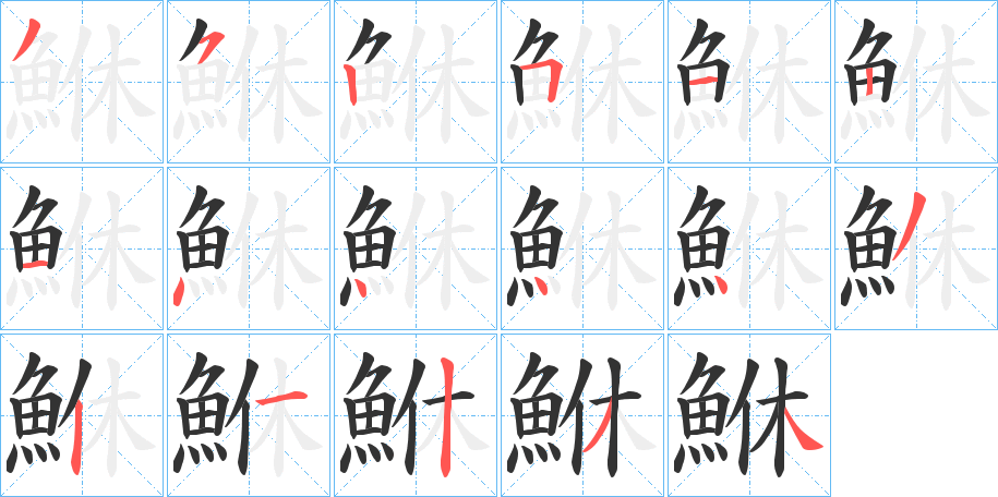 鮴的笔顺
