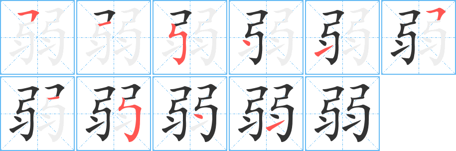 弱的笔顺