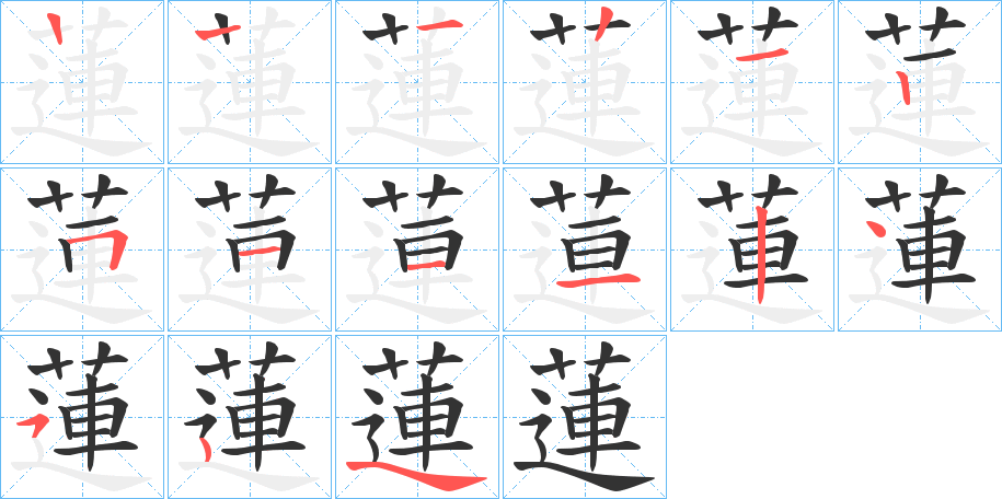 蓮的笔顺