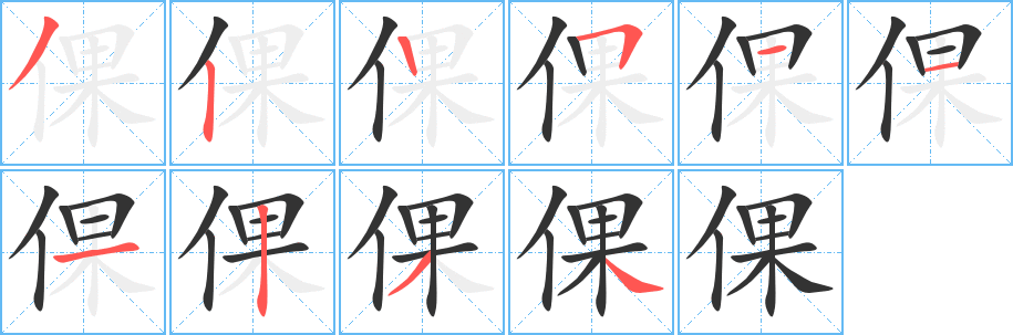 倮的笔顺