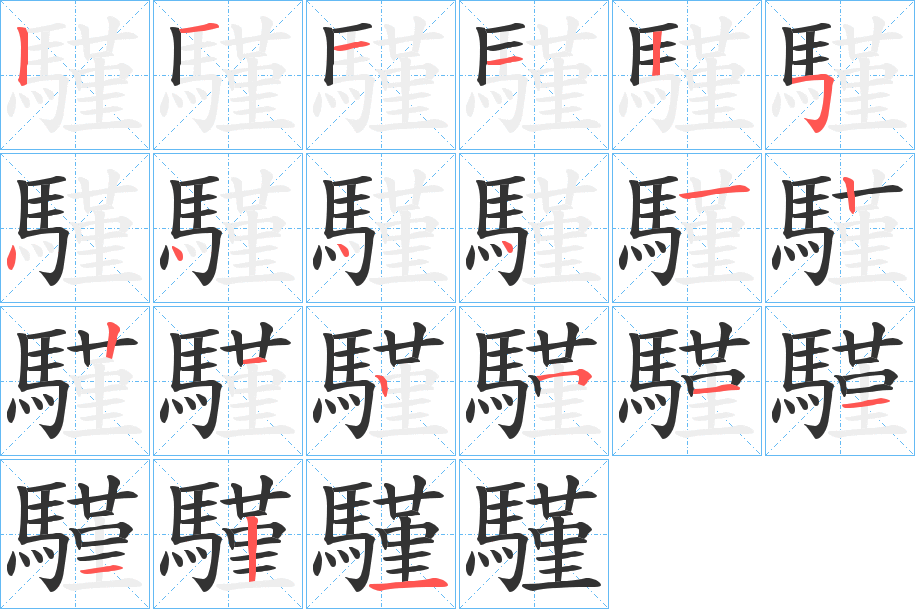 騹的笔顺