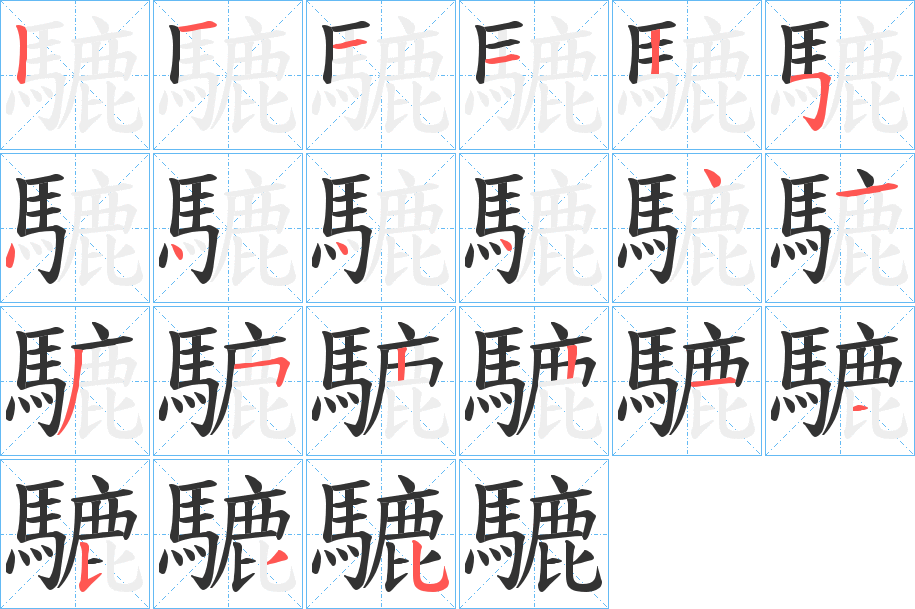騼的笔顺