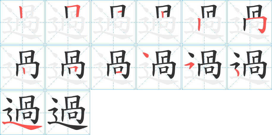 過的笔顺