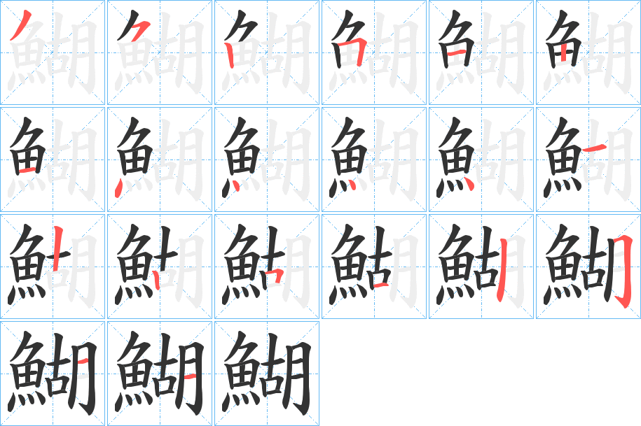 鰗的笔顺