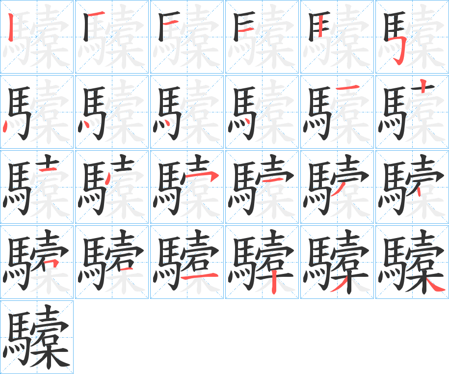 驝的笔顺