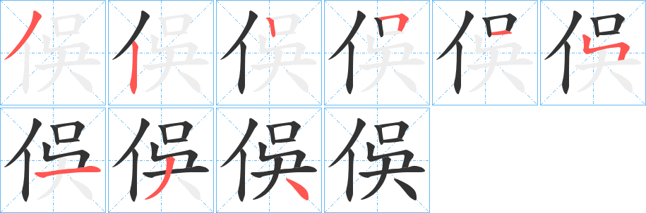 俁的笔顺
