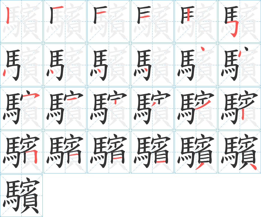 驞的笔顺