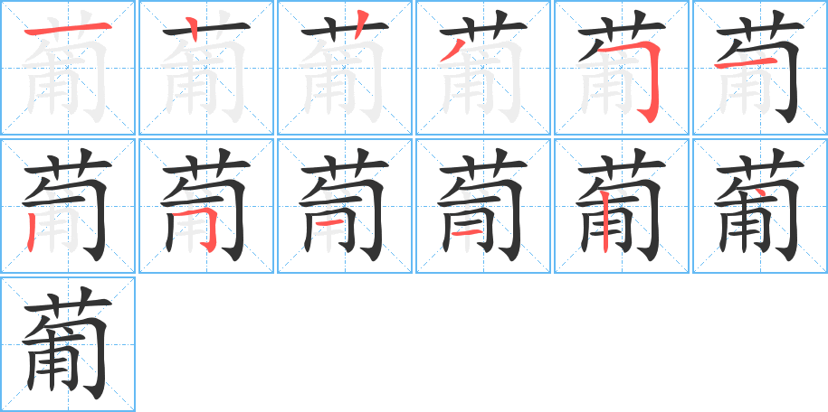 葡的笔顺