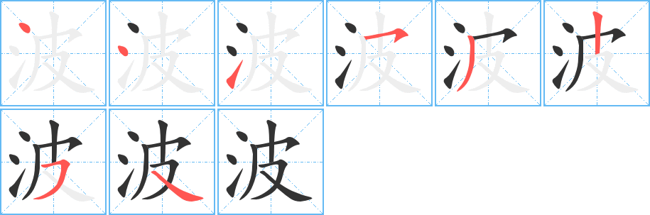 波的笔顺