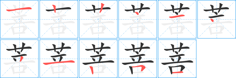 菩的笔顺