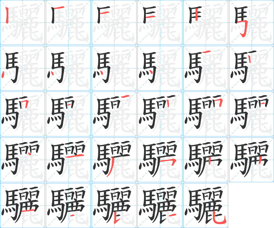 驪的笔顺
