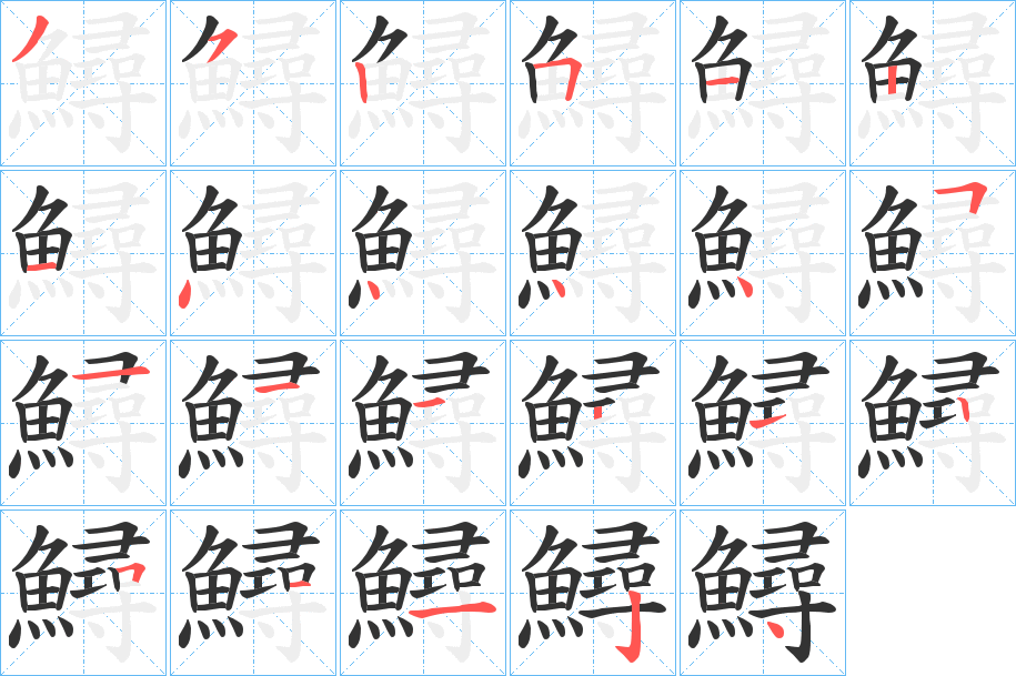 鱘的笔顺
