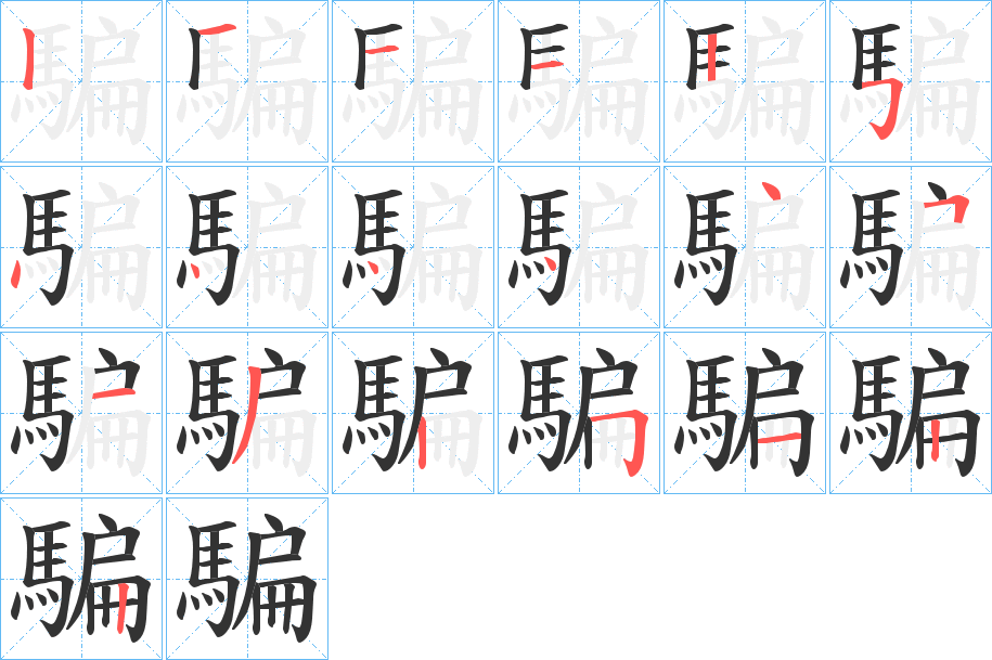 騙的笔顺
