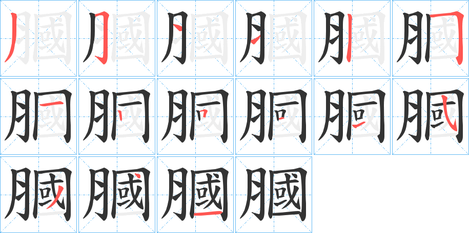 膕的笔顺