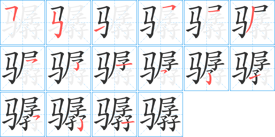 骣的笔顺