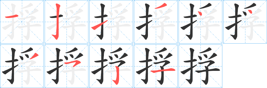 捊的笔顺