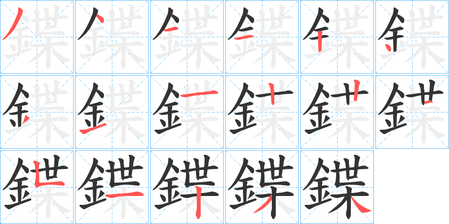 鍱的笔顺