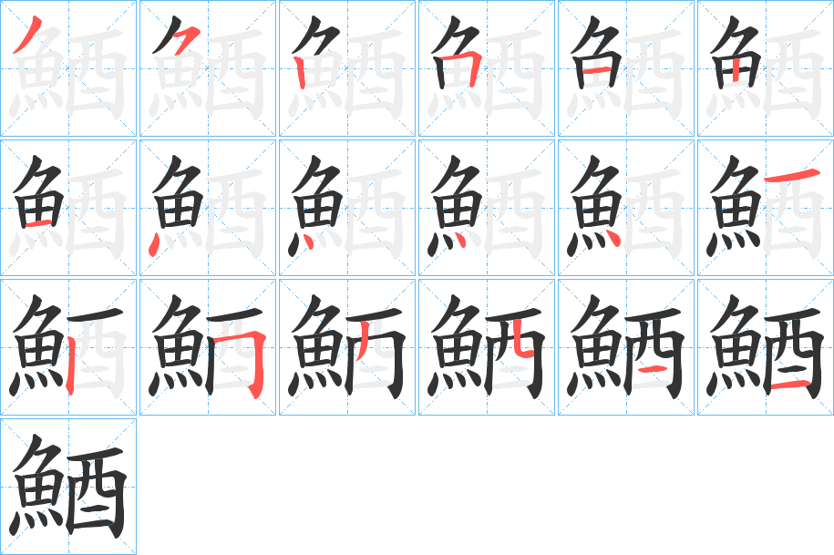 鯂的笔顺