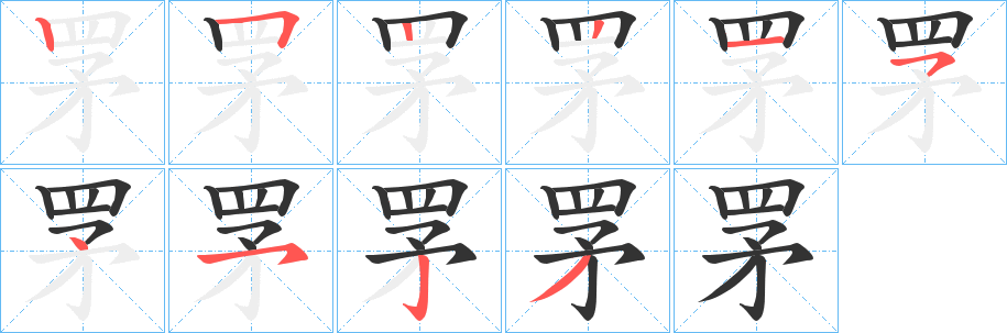 罞的笔顺