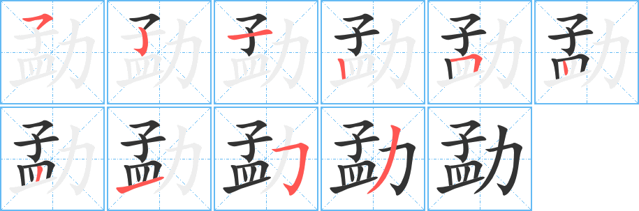 勐的笔顺