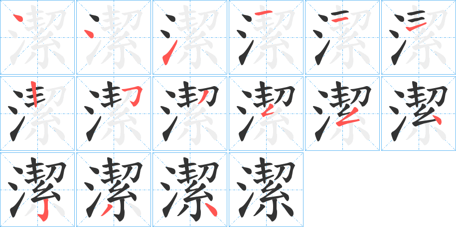 潔的笔顺