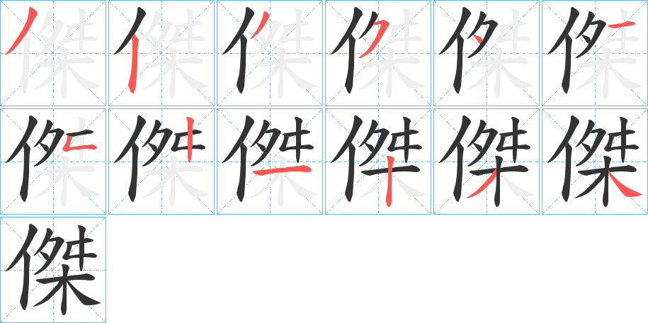 傑的笔顺
