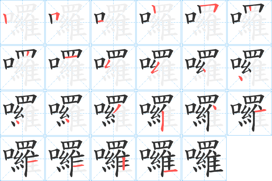 囉的笔顺
