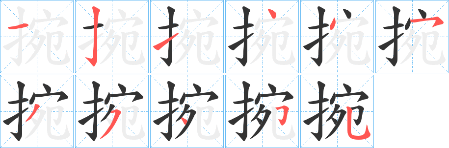 捥的笔顺
