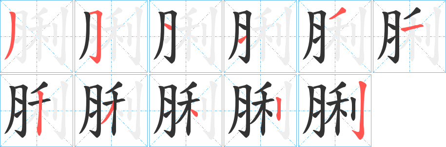 脷的笔顺