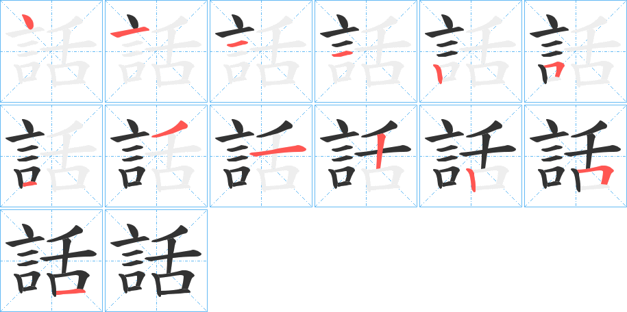 話的笔顺