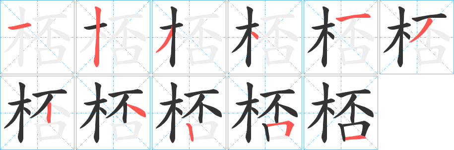 桮的笔顺