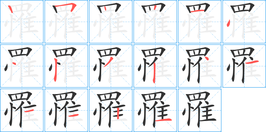 罹的笔顺