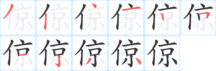 倞的笔顺