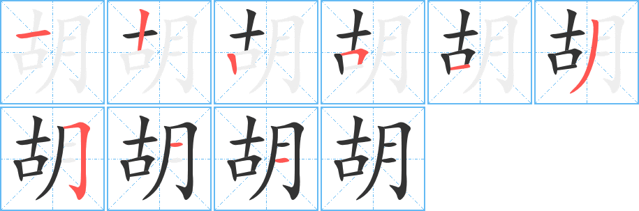 胡的笔顺