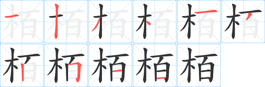 栢的笔顺