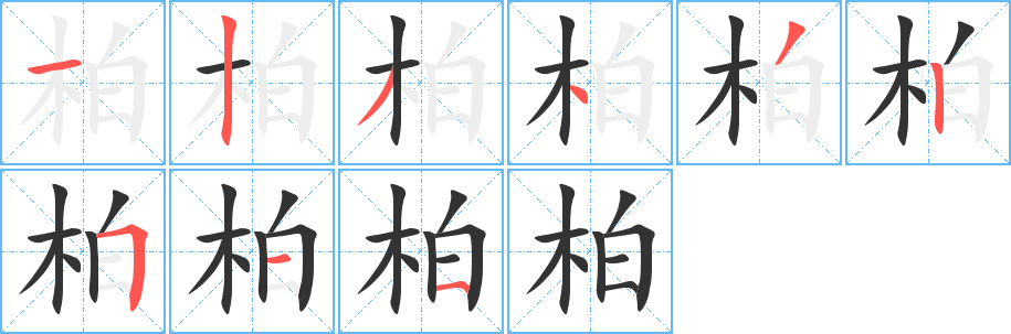 柏的笔顺