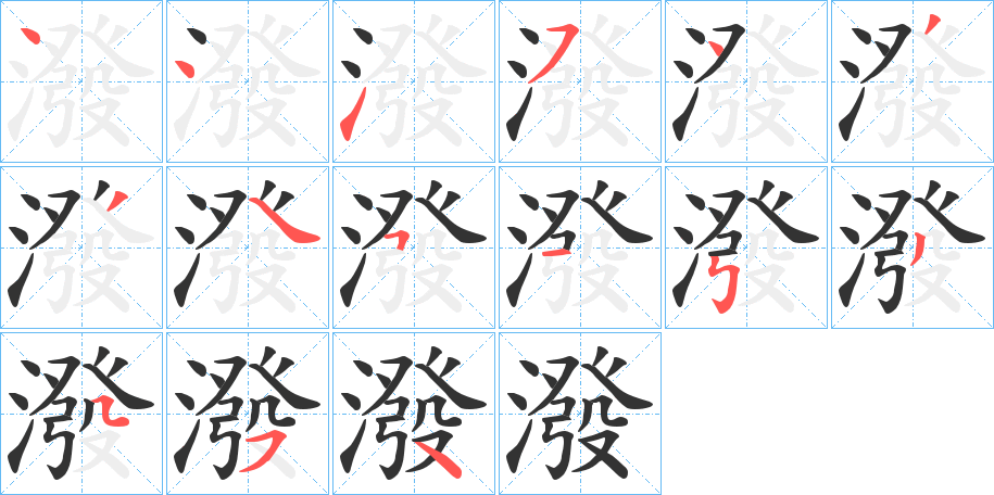 潑的笔顺