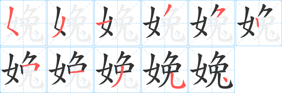 婏的笔顺