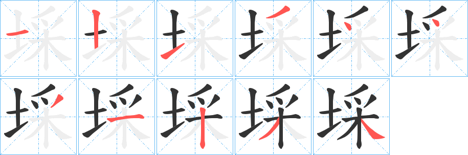 埰的笔顺