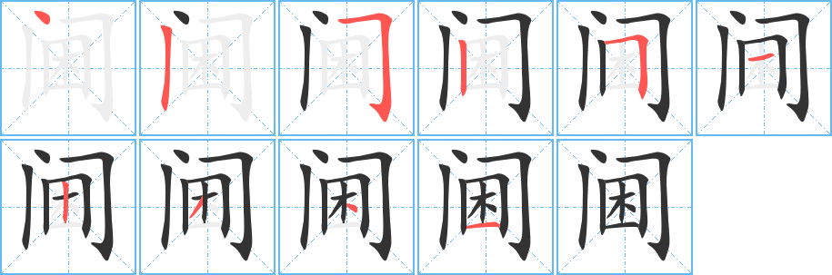 阃的笔顺