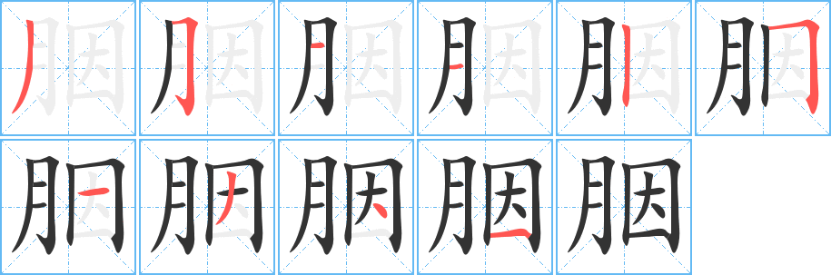 胭的笔顺